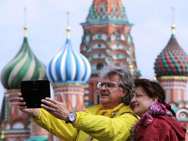 Туристы в Москве